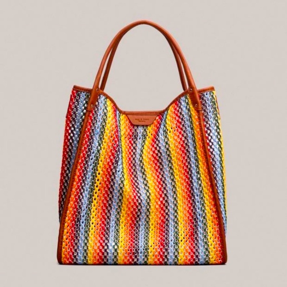Rag & Bone Red and Yellow Chevron Tote Bag